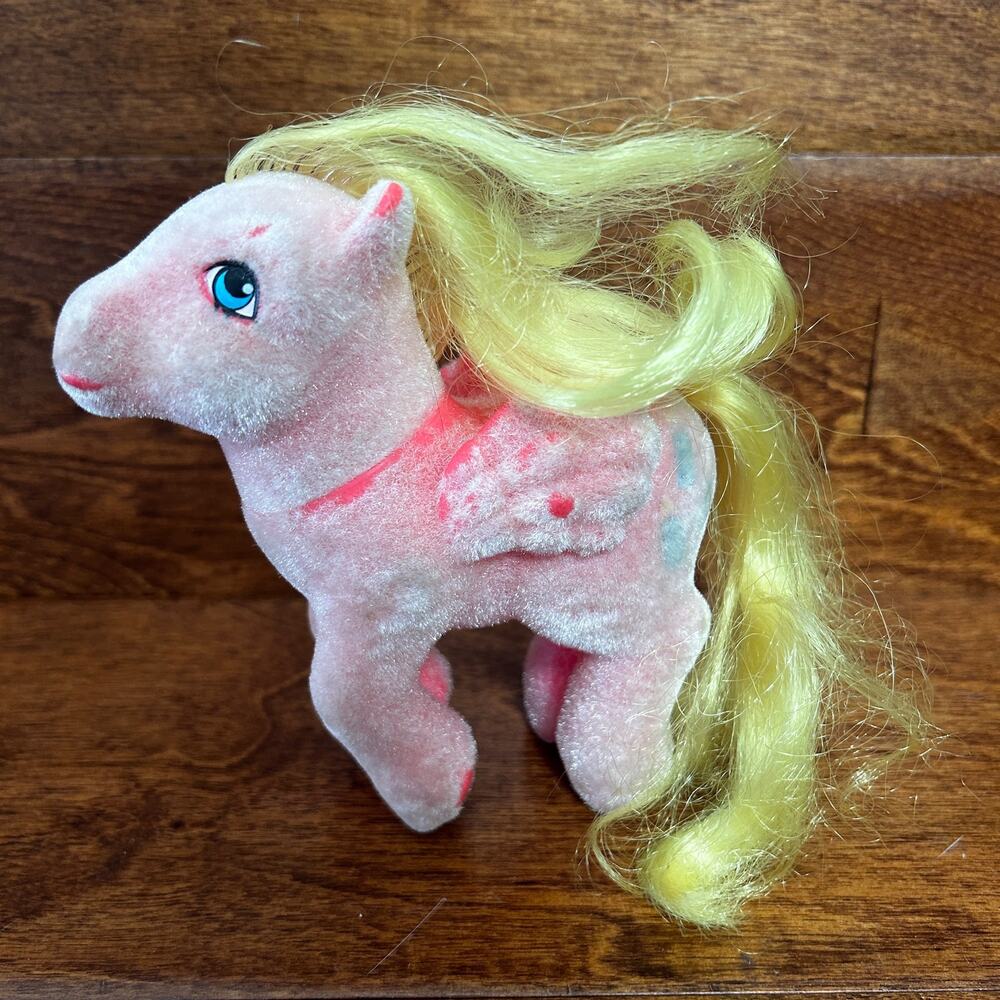 MY LITTLE PONY Vintage G1 1986 So Soft Surprise Pegasus - Flocked Pink
